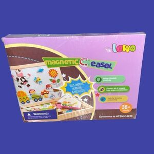 Wooden Magnetic Puzzle Kids Educational Toy Whiteboard Chalkboard Marker Chalks